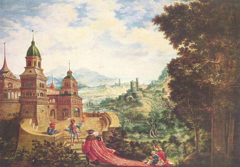 Albrecht Altdorfer Deutsch: Der Hoffart sitzt der Bettel auf der Schleppe oil painting picture